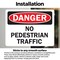 Signmission No Pedestrian Traffic Danger Sign, Vinyl Decal, 10in W x 7in L, 2PK OS-2PACK-DS-D-710-L-19443 - alternate 3